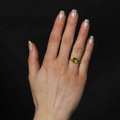 Bague Péridot Cabochon Or Jaune