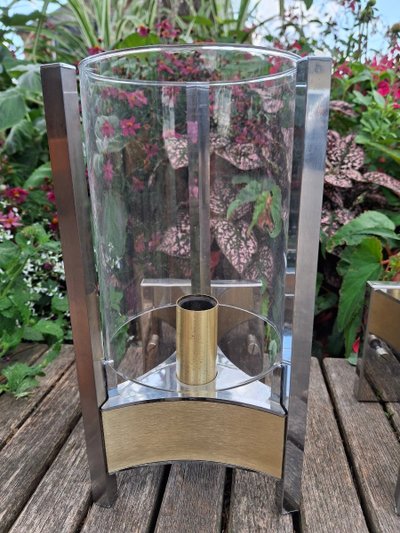 Pair of two-tone Sciolari wall lights