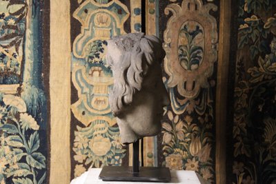 Neoclassical male head in sandstone, 20th century