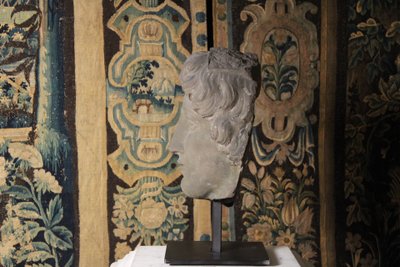 Neoclassical male head in sandstone, 20th century