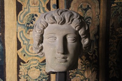 Neoclassical male head in sandstone, 20th century