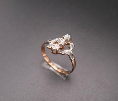 Antique rose-cut diamond ring, gold and platinum.
