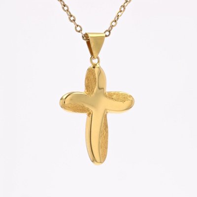 Croix Or Jaune Lisse Et Mat