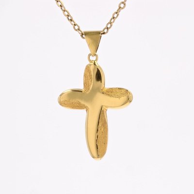 Croix Or Jaune Lisse Et Mat
