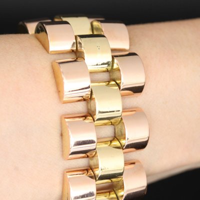 Bracelet Tank Ors Rose Et Or Jaune
