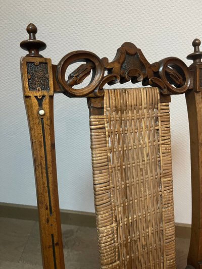 Victorian folding chair 19th century gothic cane Art & Craft