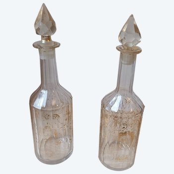 Pair of decanters - Crystal - Early 19th century