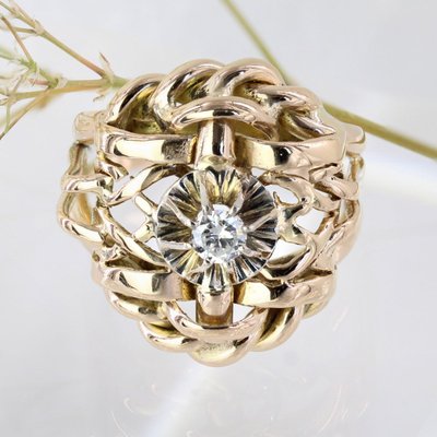 Anello d'oro e diamanti d'epoca