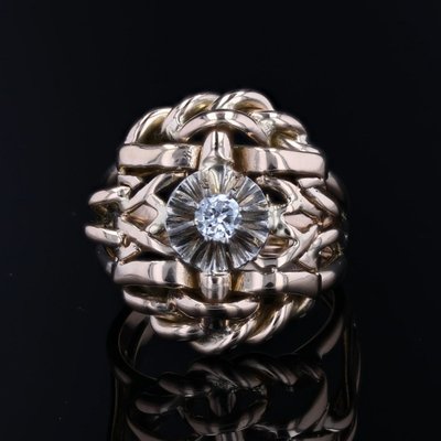 Anello d'oro e diamanti d'epoca