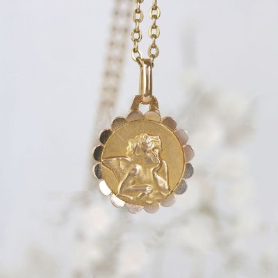 Antike Medaille Angelot Roségold