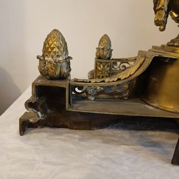 Pair of andirons - Louis XVI - Bronze - Late 19th century