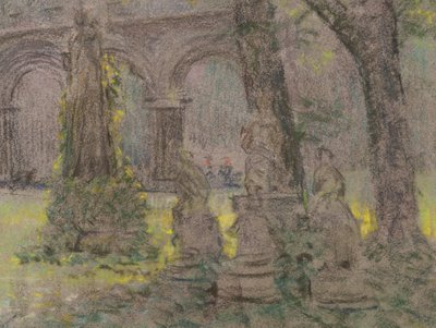 Paul MADELINE, Parc animé devant une église