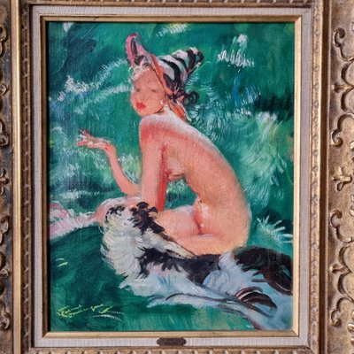 Jean-Gabriel DOMERGUE, Oil on canvas signed.