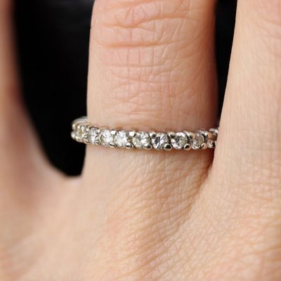 Fine alliance diamants tour complet or blanc