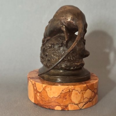 Scultura in bronzo "Topo con mosca" T. ANCONA