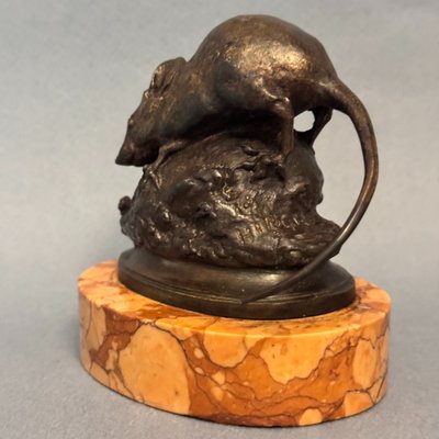 Scultura in bronzo "Topo con mosca" T. ANCONA