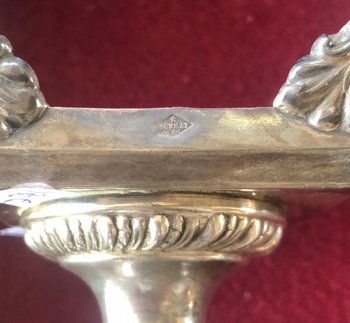 Senftopf - Sterlingsilber - Kristall - Punze des alten Mannes - M.O. Veyrat