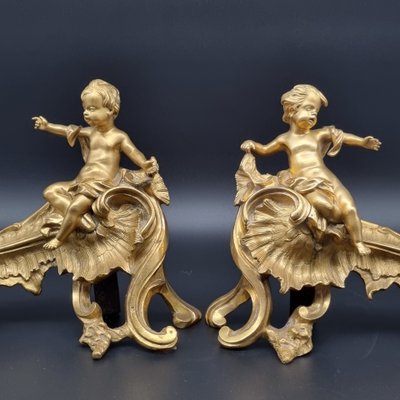 Pair of Louis XV period crowned "C" andirons.