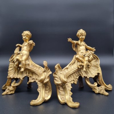 Pair of Louis XV period crowned "C" andirons.