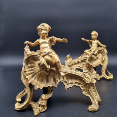 Pair of Louis XV period crowned "C" andirons.
