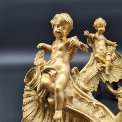Pair of Louis XV period crowned "C" andirons.