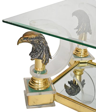Vintage coffee table with eagles
