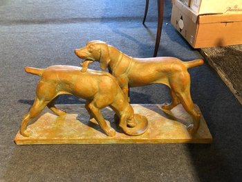 Scultura in terracotta - Braques de Weimar - André Becquerel - XX secolo