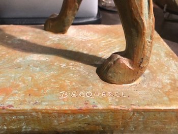 Scultura in terracotta - Braques de Weimar - André Becquerel - XX secolo