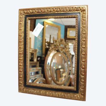 Small Napoleon III Golden Rectangle Mirror 38 X 49 Cm