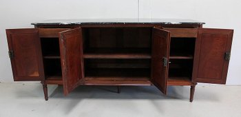 Louis XVI Sideboard in Cuban Mahogany and Flamed Marble - XVIIIth