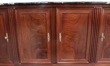 Louis XVI Sideboard in Cuban Mahogany and Flamed Marble - XVIIIth
