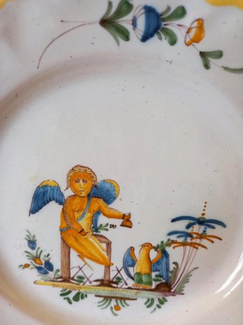 Earthenware plate: Moustiers XVIIIth century.