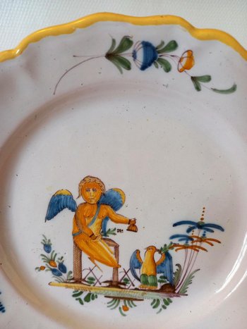 Earthenware plate: Moustiers XVIIIth century.