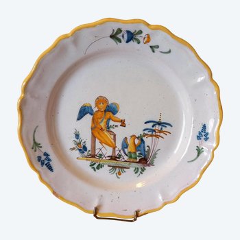 Earthenware plate: Moustiers XVIIIth century.