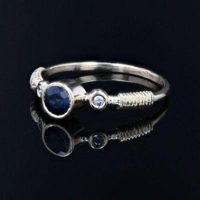 Yellow Gold Sapphire And Diamond Ring