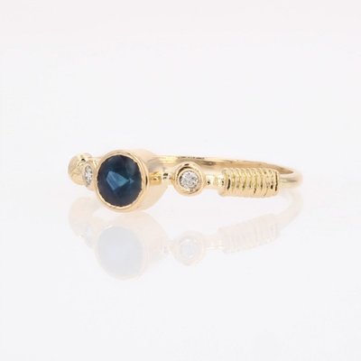 Yellow Gold Sapphire And Diamond Ring