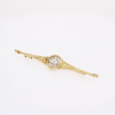 Alte Brosche mit Barrett aus feiner Perle und Diamanten