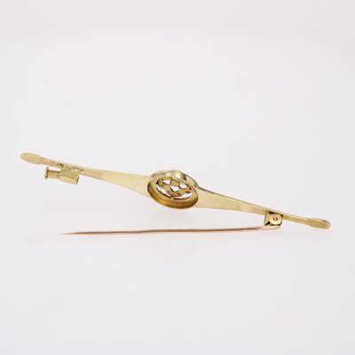 Alte Brosche mit Barrett aus feiner Perle und Diamanten