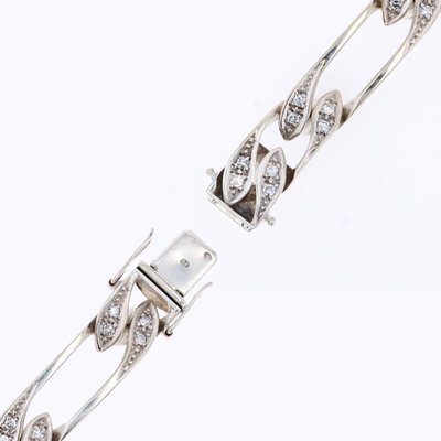 Bracelet gourmette or blanc diamants
