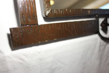Miroir Ancien Fer Forgé 1920 59 X 38 Cm
