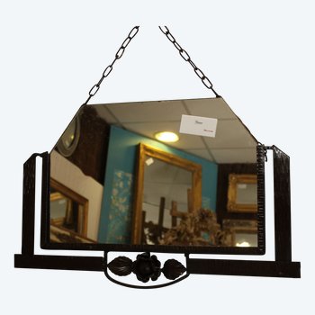 Old Wrought Iron Mirror 1920 59 X 38 Cm