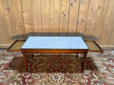 Couchtisch im Louis XVI-Stil aus Carrara-Marmorkirsche