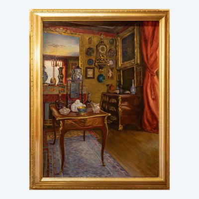 Pierre Bracquemond (1870–1926) Interior of a Parisian Collector Oil on canvas circa 1906