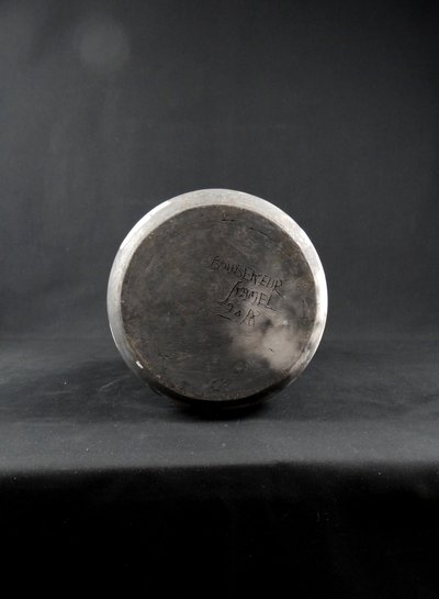 Contemporary Raku stoneware bottle vase signed Kamel Boubekeur 2018