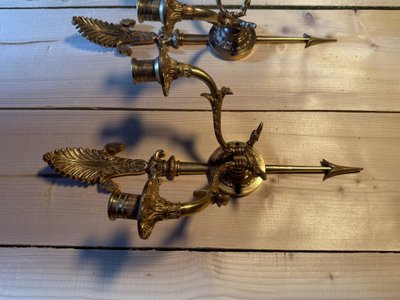 Pair of Empire style bronze sconces