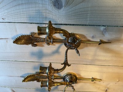 Pair of Empire style bronze sconces