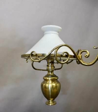 Large solid brass billiard chandelier