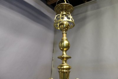 Large solid brass billiard chandelier