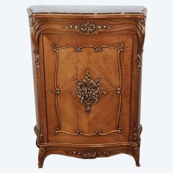 Cabinet between two in Walnut, Rocaille style - Period 1900