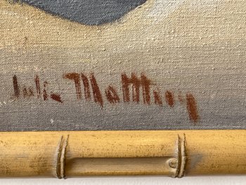 « Nu au chat », huile sur toile de G. J. Matthey, France, Art Déco, circa 1935